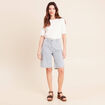 Bermuda casual taille haute bleu femme