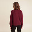 Gilet droit mi-long col rond bordeaux femme
