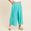 Pantalon jupe-culotte large vert turquoise femme