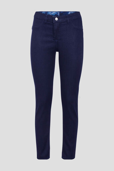 Jean réversible confortable magique bleu gris femme