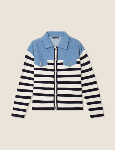 Pull manches longues bleu femme