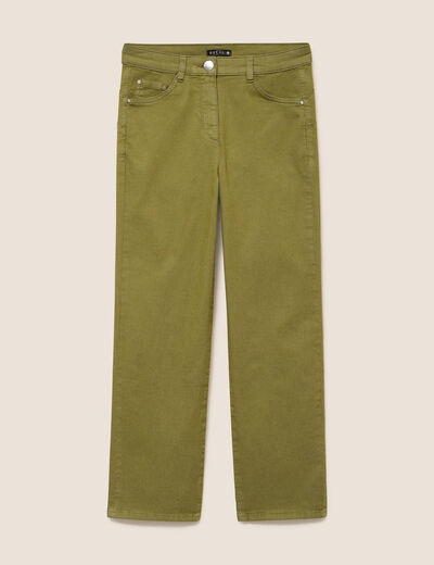 Pantalon magique Le L&eacute;ger coupe droite vert kaki femme