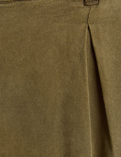 Pantalon flou large vert olive femme