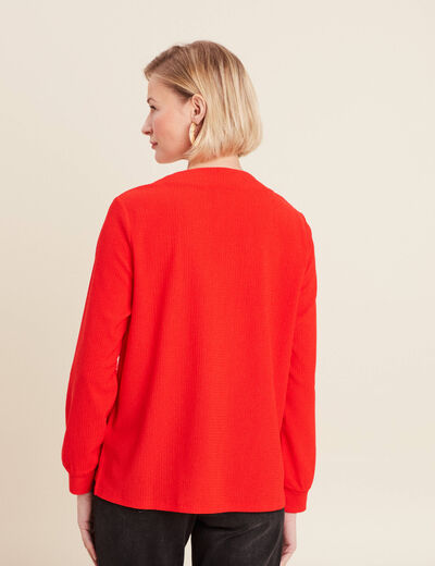 T-shirt manches longues orange foncé femme