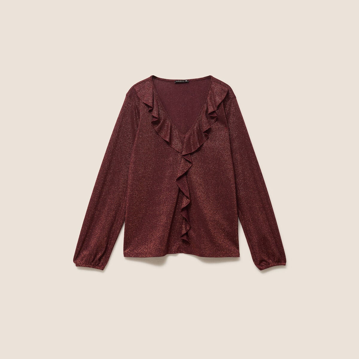 Blouse manches longues orange fonc&eacute; femme