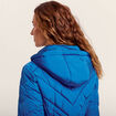 Doudoune d&eacute;perlante &agrave; capuche amovible bleu electrique femme