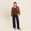 Pull sans manches vert kaki femme