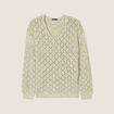 Pull manches longues ajouré vert femme