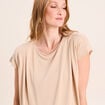 T-shirt droit col rond manches courtes sable femme