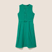 Robe &eacute;vas&eacute;e 3/4 sans manches ceinture vert menthe femme