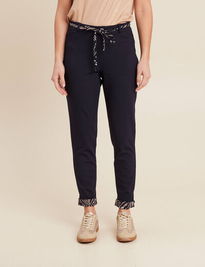 Pantalon jogging réversible bleu foncé femme