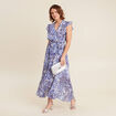 Robe longue portefeuille bleu femme