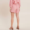 Short ajust&eacute; ceintur&eacute; vieux rose femme