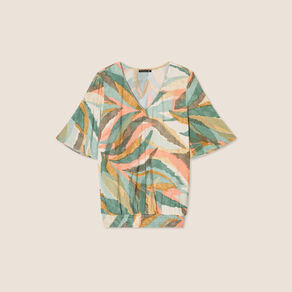 Blouse manches courtes multicolore femme