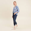 Blouse manches 3/4 bleu femme