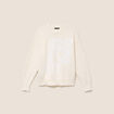 Pull col rond ecru femme