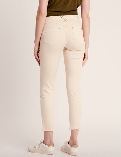 Pantalon ajusté ivoire femme