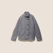 Manteau doubl&eacute; col montant gris clair femme