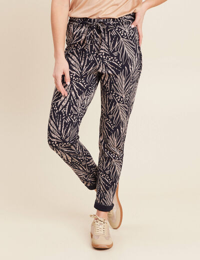 Pantalon jogging réversible bleu foncé femme