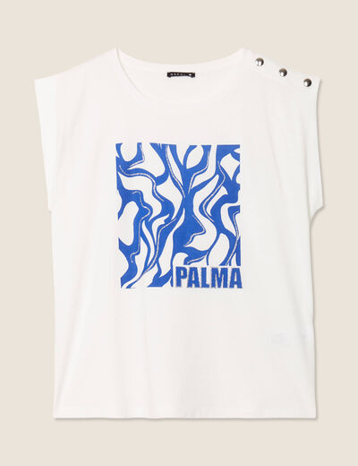 T-shirt manches courtes ecru femme