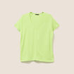 T-shirt tresse manches courtes vert anis femme