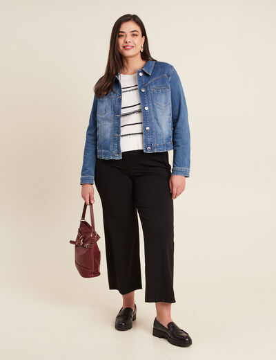Pull manches longues blanc femme