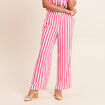 Pantalon fluide et large taille standard rose fushia femme