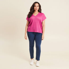 t shirt manches courtes rose femme T-shirt manches courtes rose femme