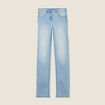 Jean coupe ajust&eacute;e long denim baby bleu femme