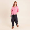 Gilet manches longues col rond rose fushia femme