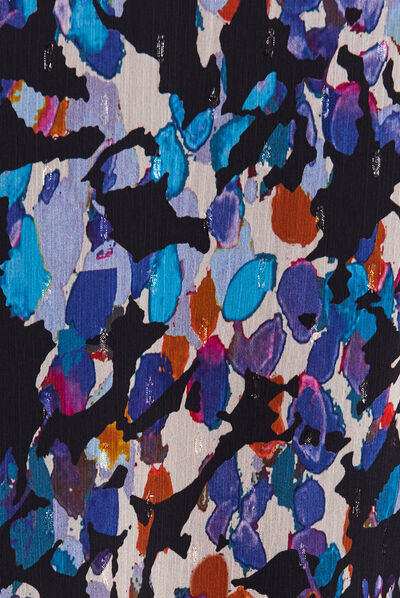 Robe évasée manches longues bleu femme