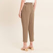 Pantalon mom 7/8&egrave;me en coton vert kaki femme