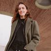 Manteau 3 en 1 col montant doubl&eacute; vert kaki femme
