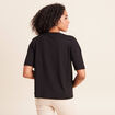T-shirt col rond manches courtes noir femme