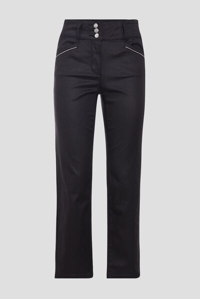 Pantalon droit noir femme