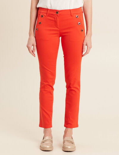 Pantalon ajusté 7/8ème orange foncé femme