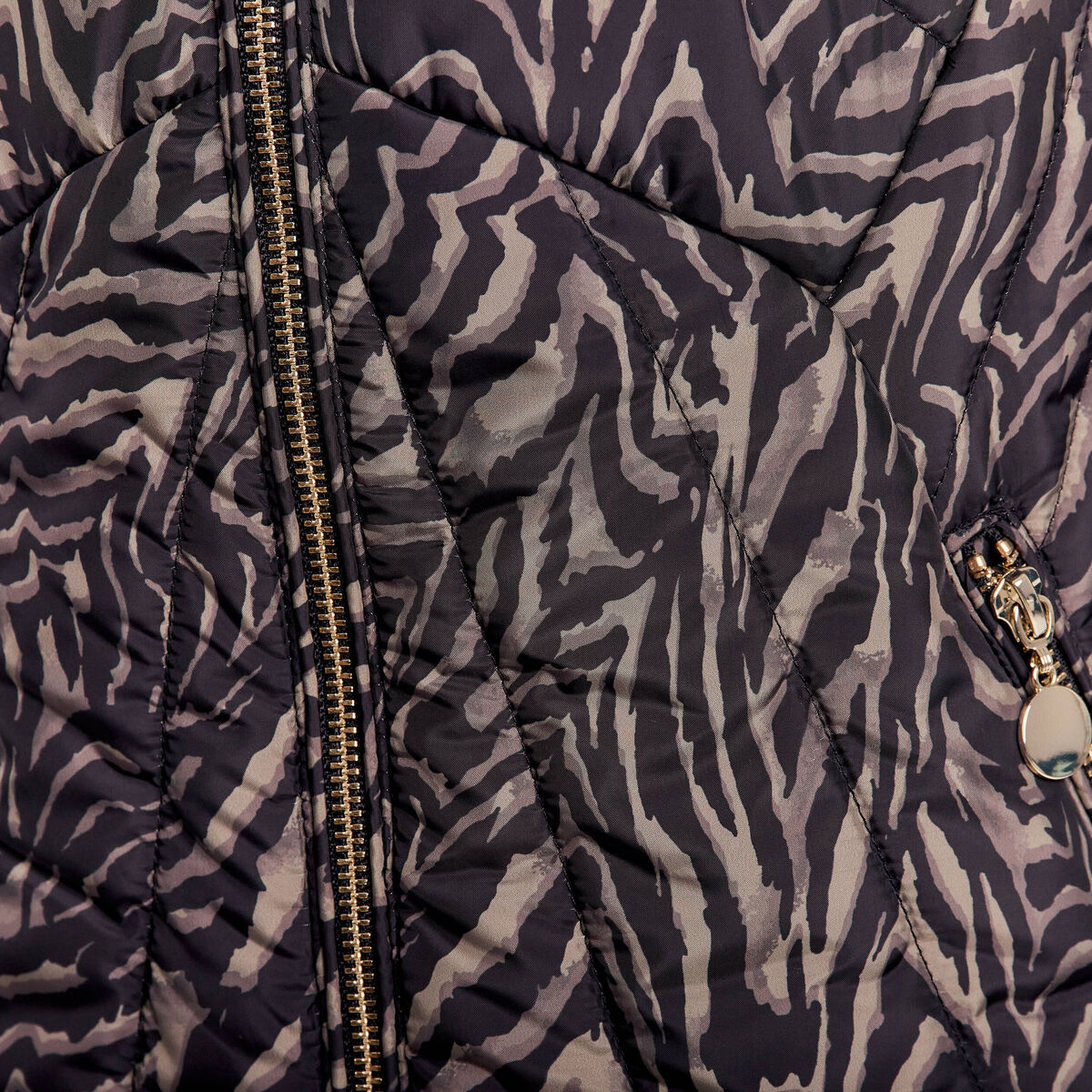 Doudoune d&eacute;perlante droite zipp&eacute;e noir femme