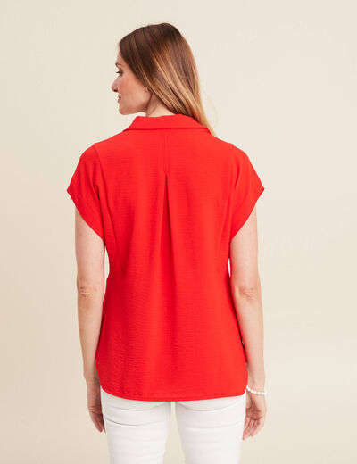 Blouse manches courtes rouge femme