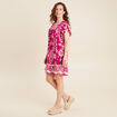 Robe évasée fluide rose fushia femme