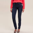 Jean ajusté taille haute denim brut femme