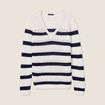 Pull manches longues ajouré ecru femme