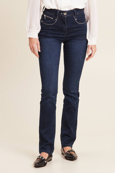 Jean droit denim brut femme