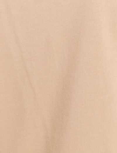 T-shirt sequins manches courtes sable femme