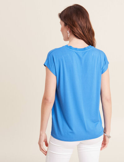 T-shirt manches courtes bleu femme