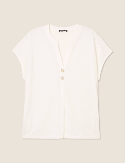 T-shirt manches courtes ecru femme