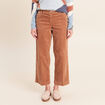 Pantalon large velours c&ocirc;tel&eacute; marron femme