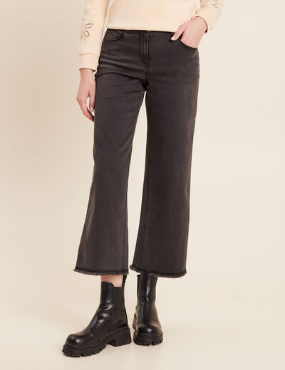 Jean large 7/8ème denim gris femme