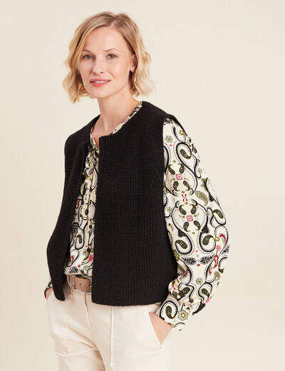 Gilet sans manches noir femme