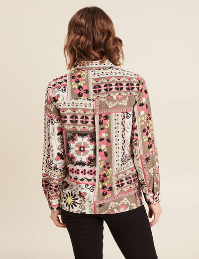 Chemise manches longues multicolore femme