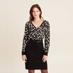 Robe tricot ajust&eacute;e 2-en-1 noir femme